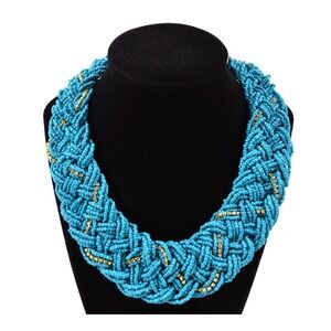 Multi Strand Beaded Collar‎ Choker Necklace Sophia & Kate Turquoise Color New